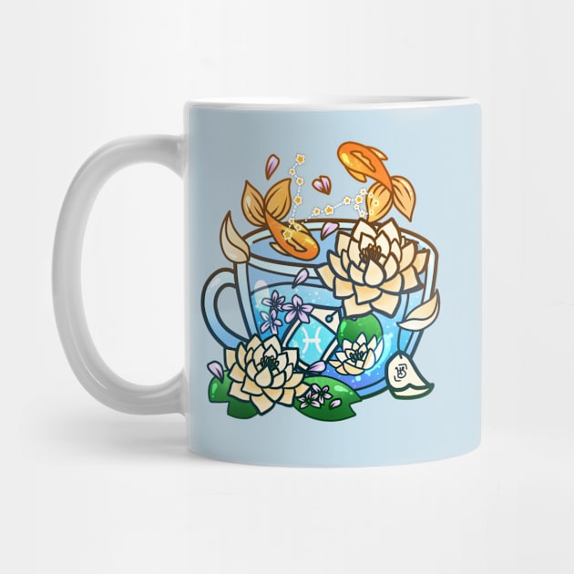 Pisces Zodiac Teacup by heysoleilart